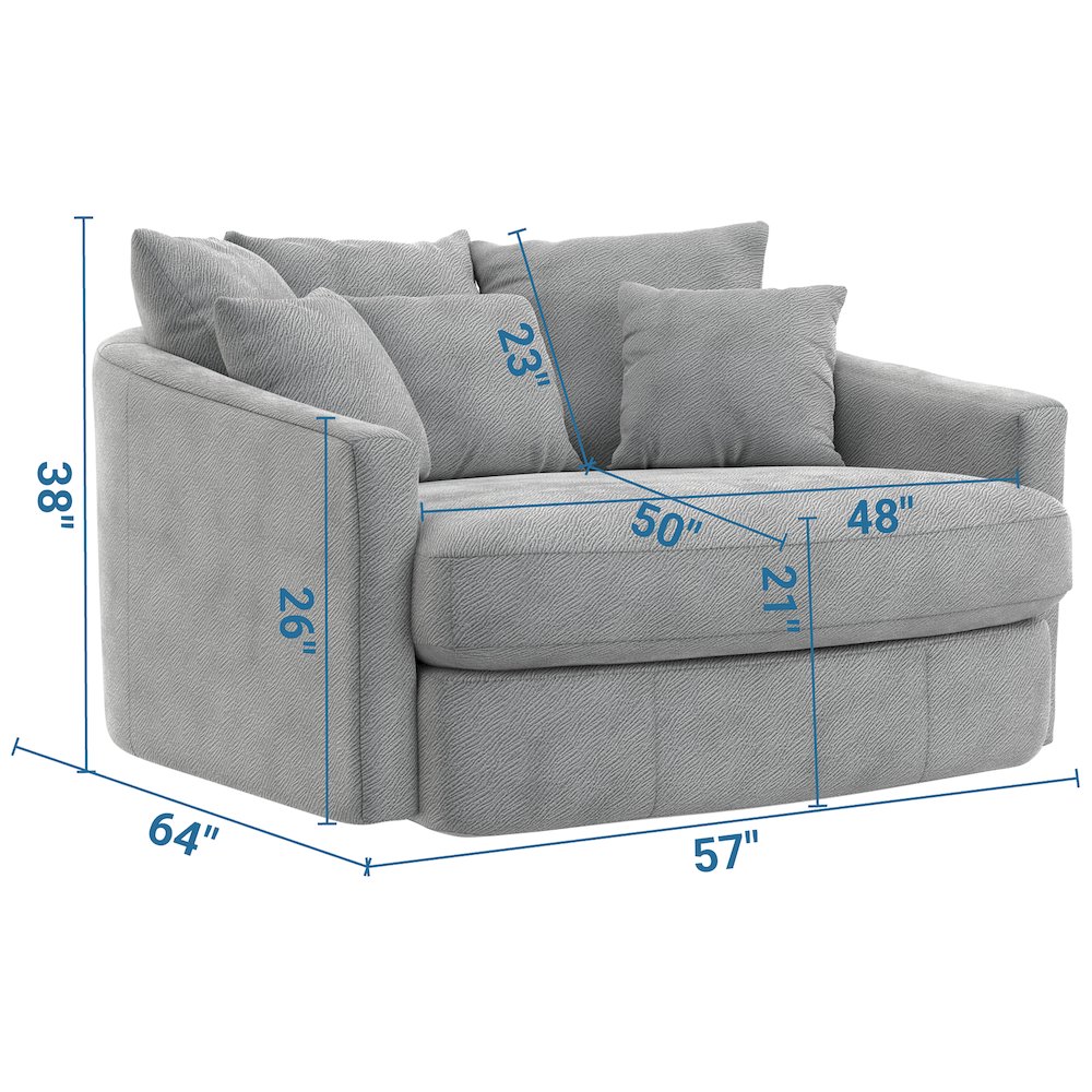 Matty Cuddle Chaise in Grey Color. Picture 3