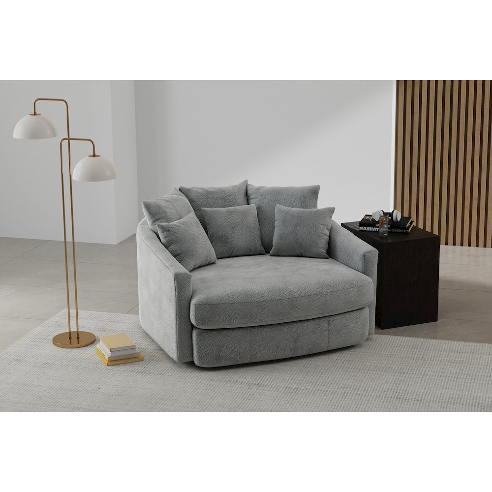 Matty Cuddle Chaise in Grey Color. Picture 6
