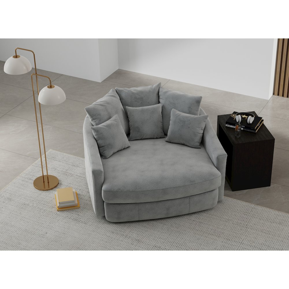 Matty Cuddle Chaise in Grey Color. Picture 7