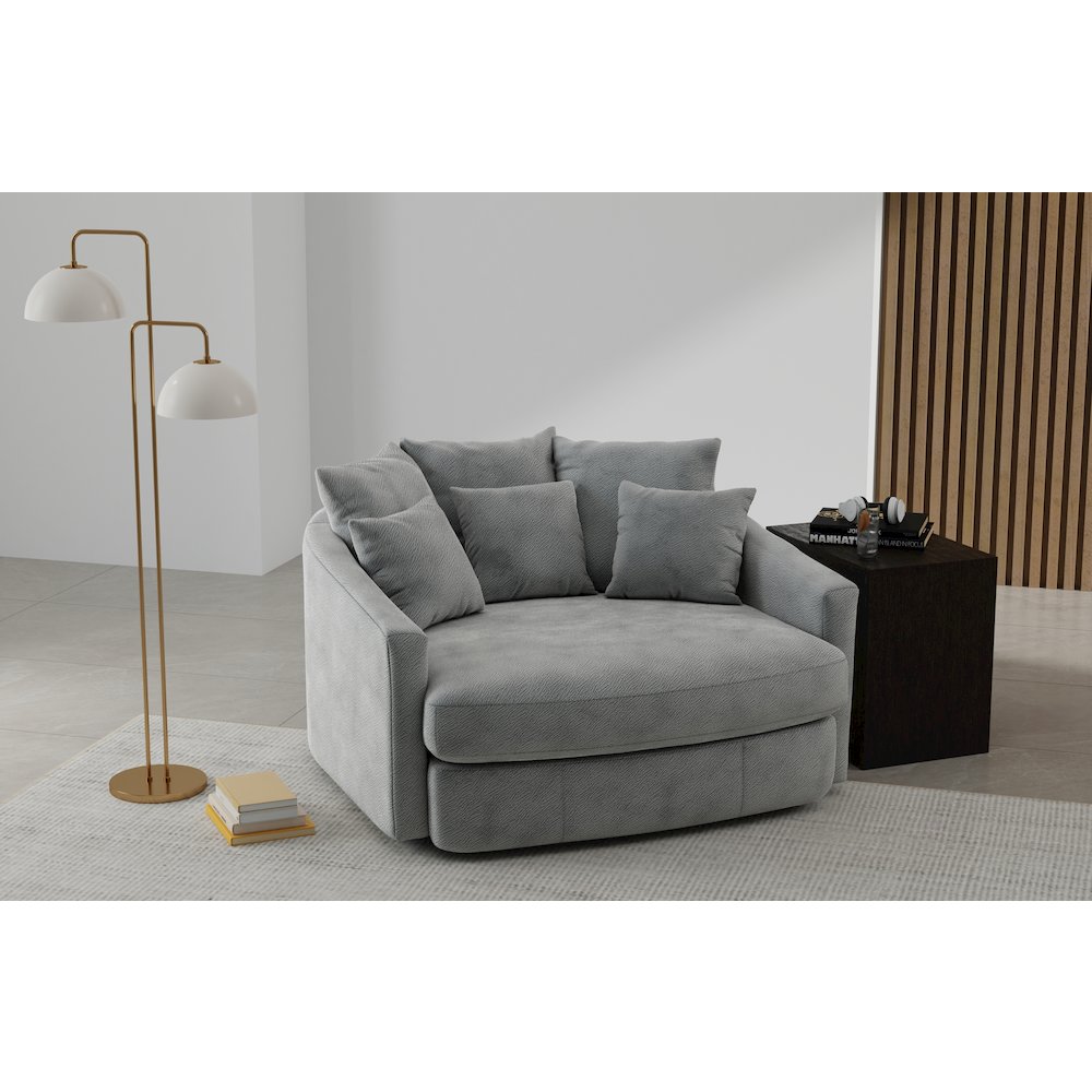 Matty Cuddle Chaise in Grey Color. Picture 8
