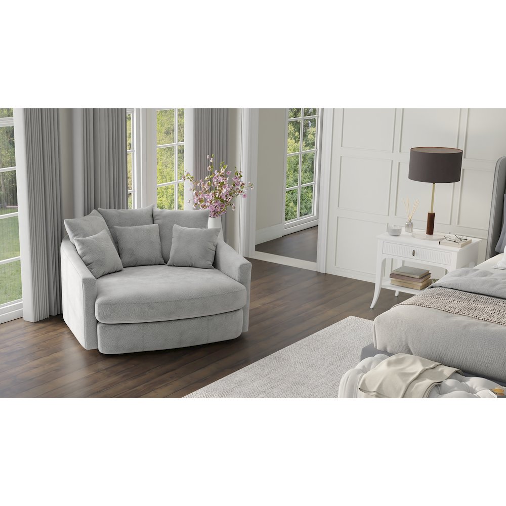 Matty Cuddle Chaise in Grey Color. Picture 10