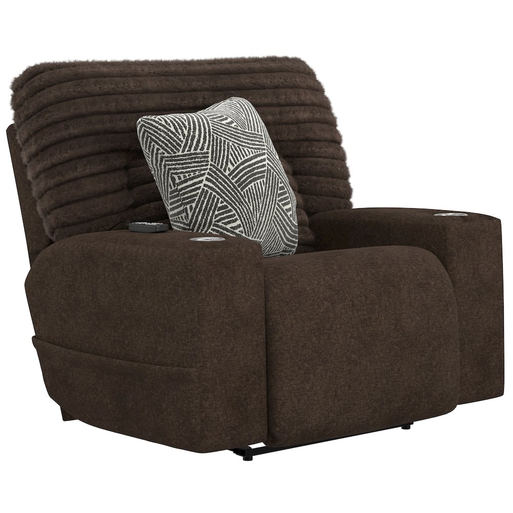 Zen Zero Gravity Power Recliner, Adjustable Headrest & Lumbar in Chocolate color. Picture 1