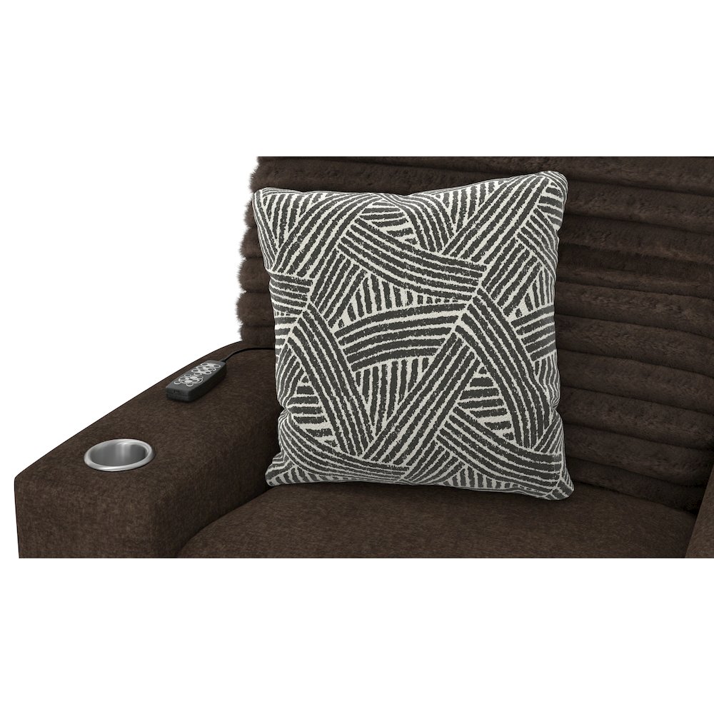 Zen Zero Gravity Power Recliner, Adjustable Headrest & Lumbar in Chocolate color. Picture 8
