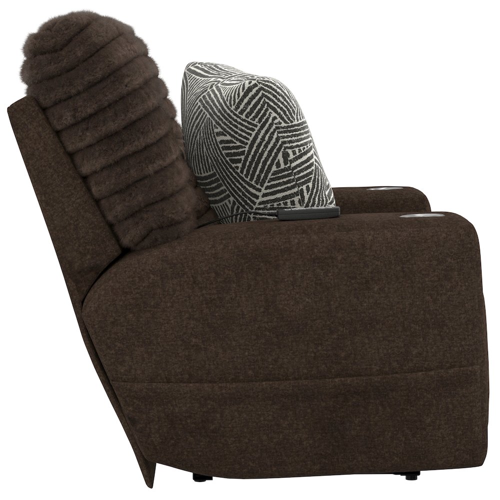 Zen Zero Gravity Power Recliner, Adjustable Headrest & Lumbar in Chocolate color. Picture 12