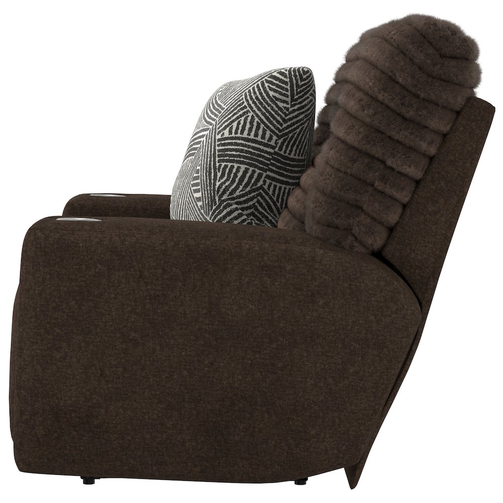 Zen Zero Gravity Power Recliner, Adjustable Headrest & Lumbar in Chocolate color. Picture 14