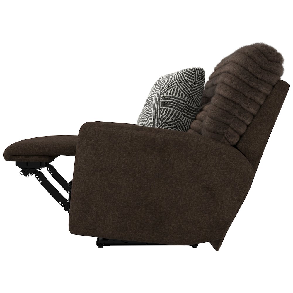 Zen Zero Gravity Power Recliner, Adjustable Headrest & Lumbar in Chocolate color. Picture 15