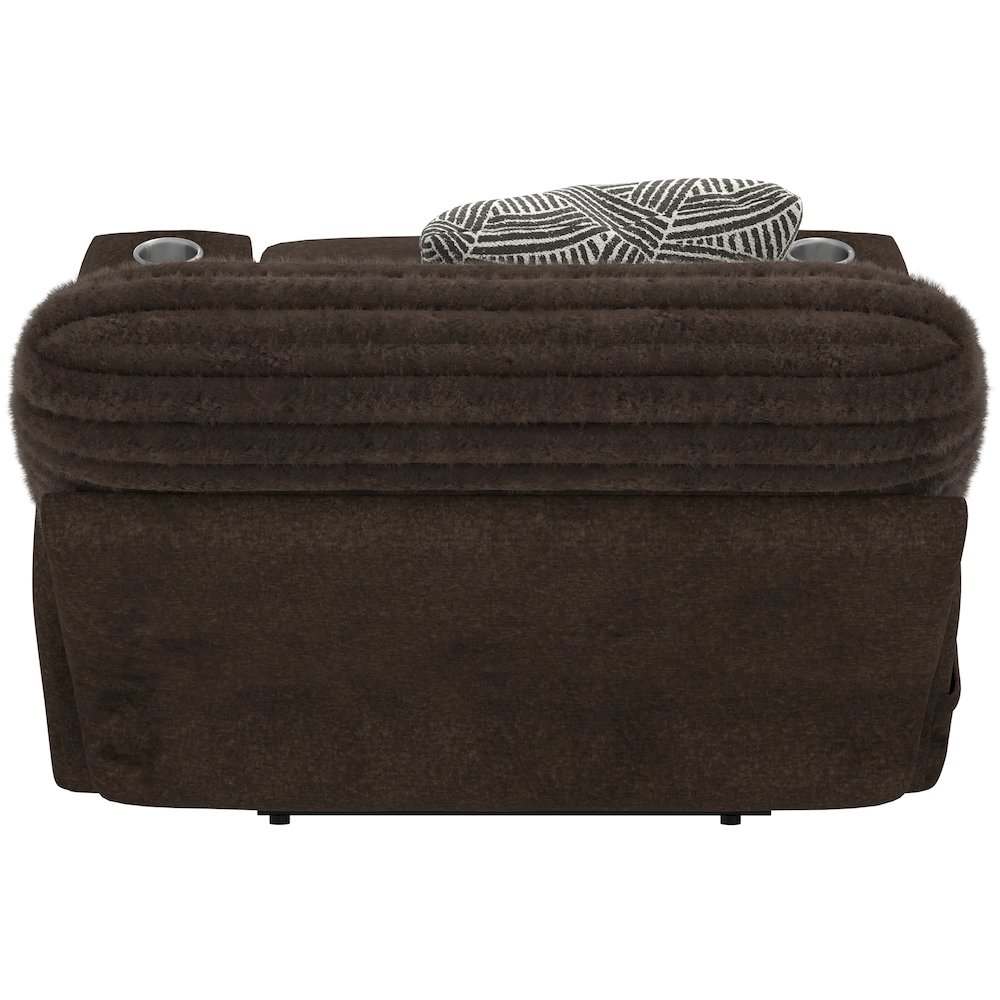 Zen Zero Gravity Power Recliner, Adjustable Headrest & Lumbar in Chocolate color. Picture 19