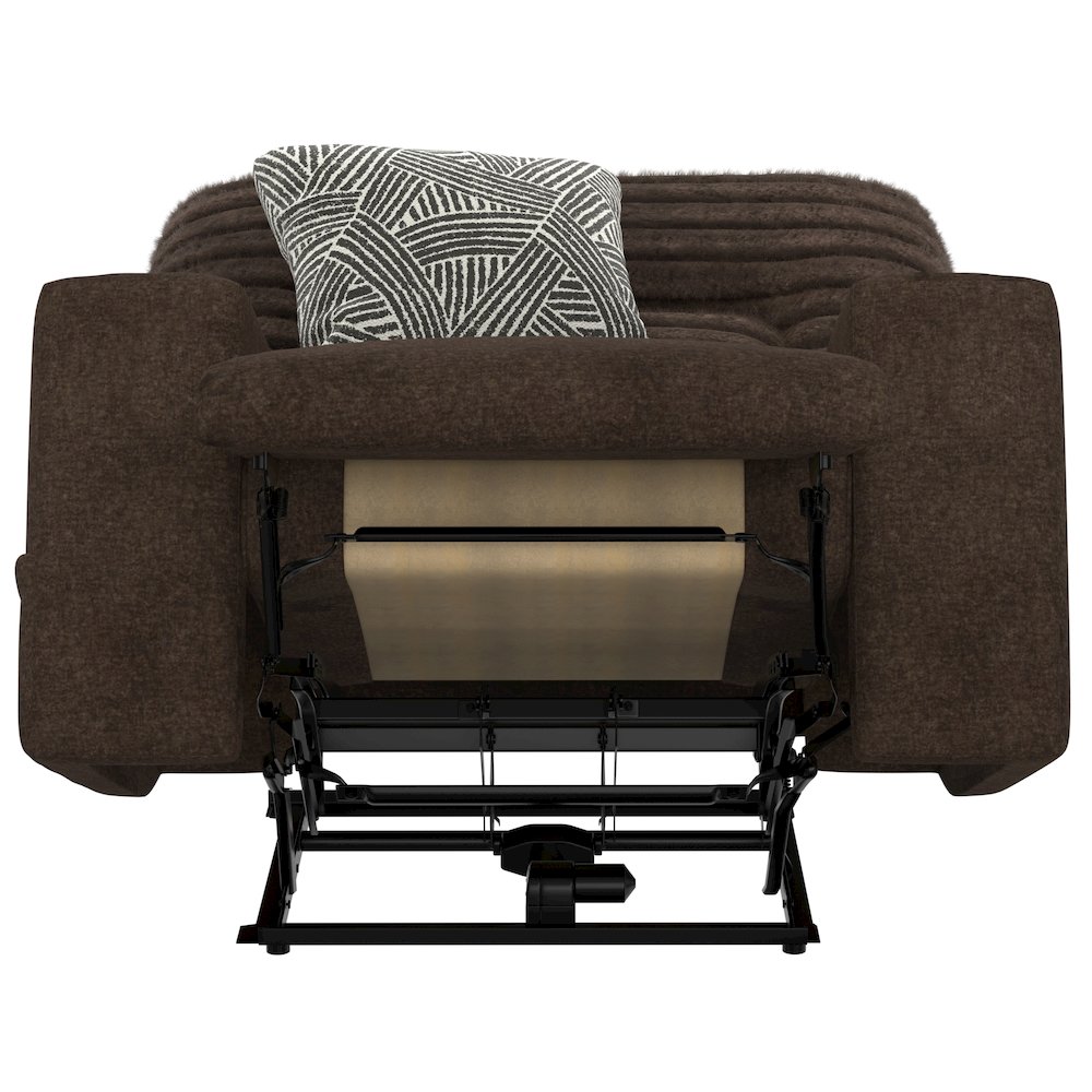 Zen Zero Gravity Power Recliner, Adjustable Headrest & Lumbar in Chocolate color. Picture 3