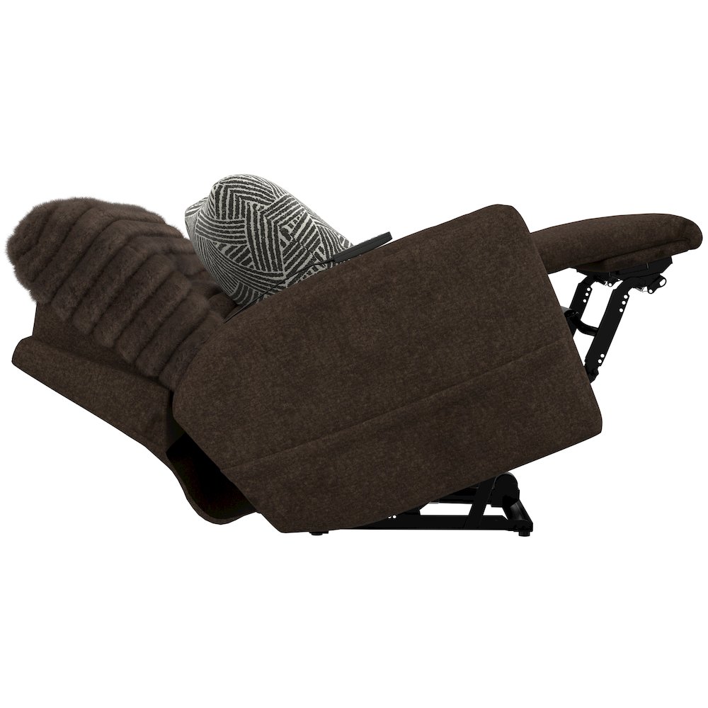 Zen Zero Gravity Power Recliner, Adjustable Headrest & Lumbar in Chocolate color. Picture 20