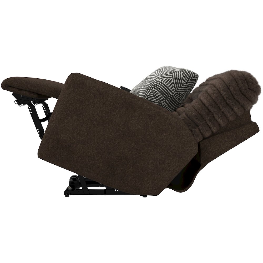 Zen Zero Gravity Power Recliner, Adjustable Headrest & Lumbar in Chocolate color. Picture 22