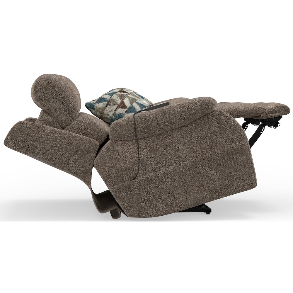 Gravity Power Recliner w Power Adjustable Headrest & Lumbar in Mushroom color. Picture 15