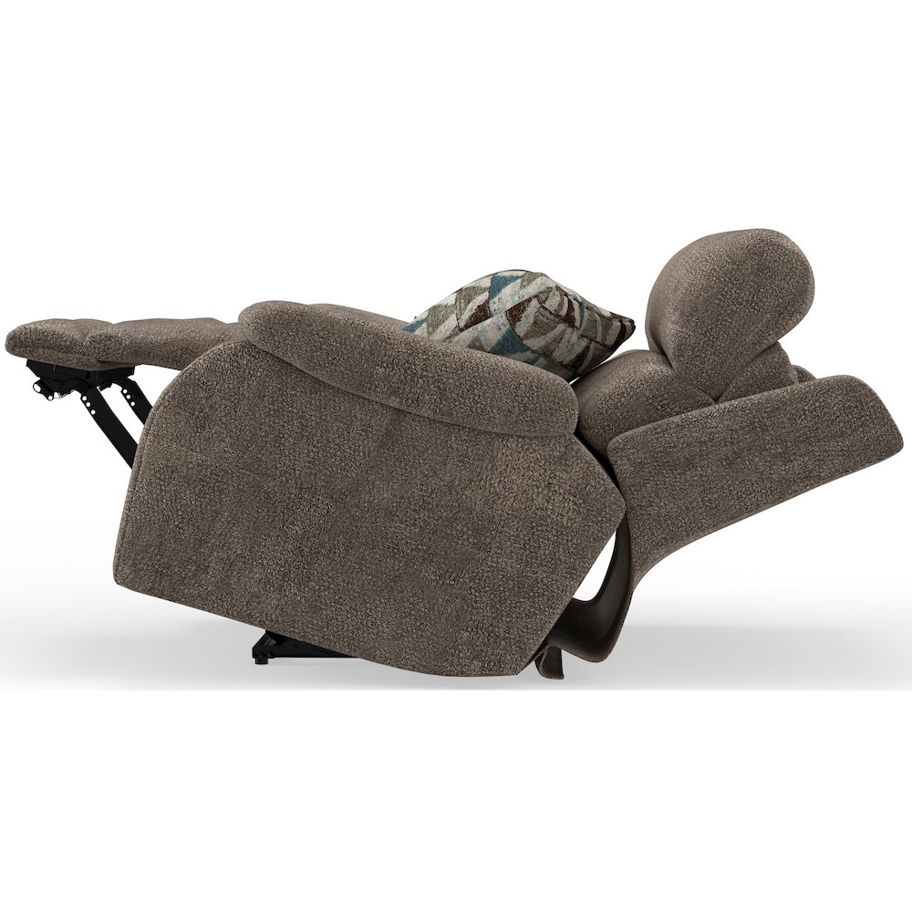 Gravity Power Recliner w Power Adjustable Headrest & Lumbar in Mushroom color. Picture 17