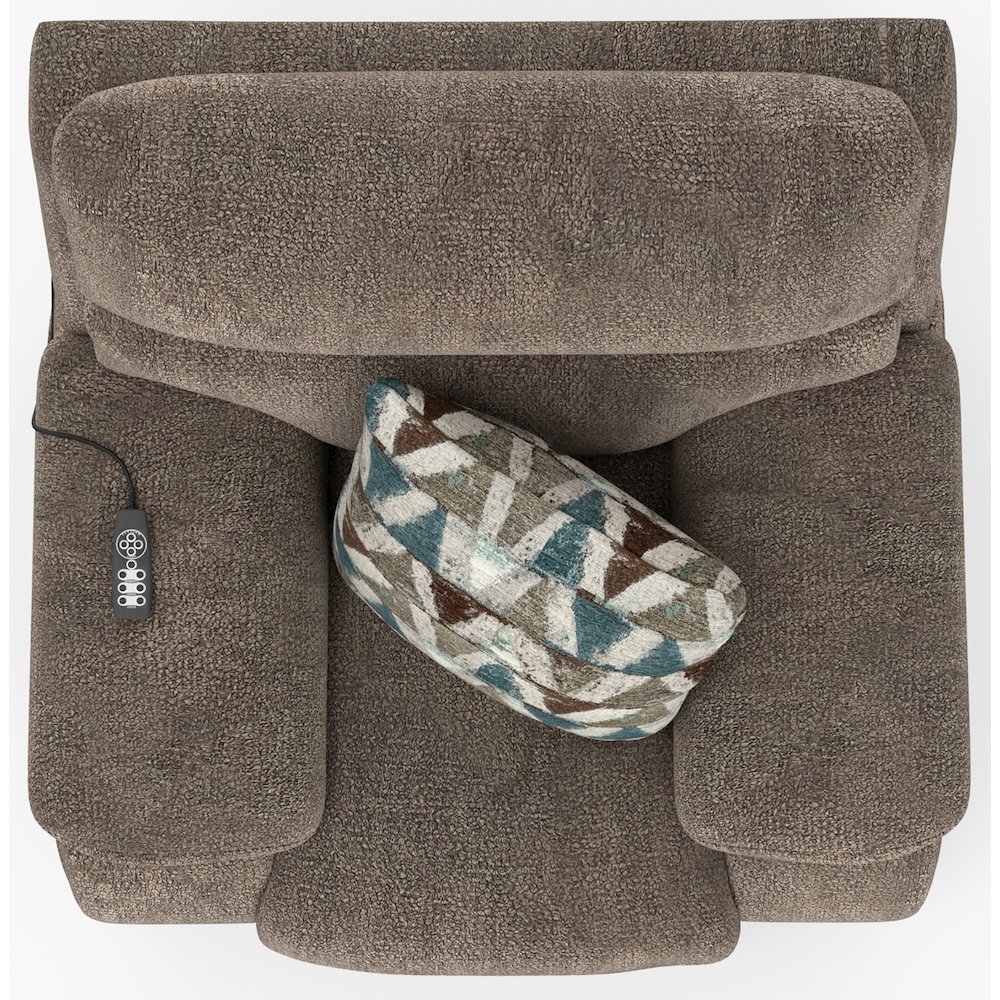 Gravity Power Recliner w Power Adjustable Headrest & Lumbar in Mushroom color. Picture 19