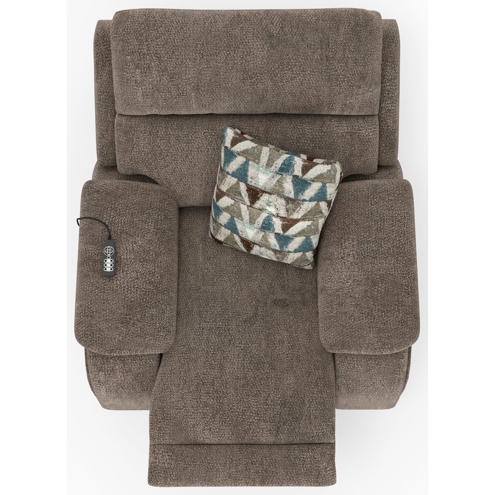 Gravity Power Recliner w Power Adjustable Headrest & Lumbar in Mushroom color. Picture 18