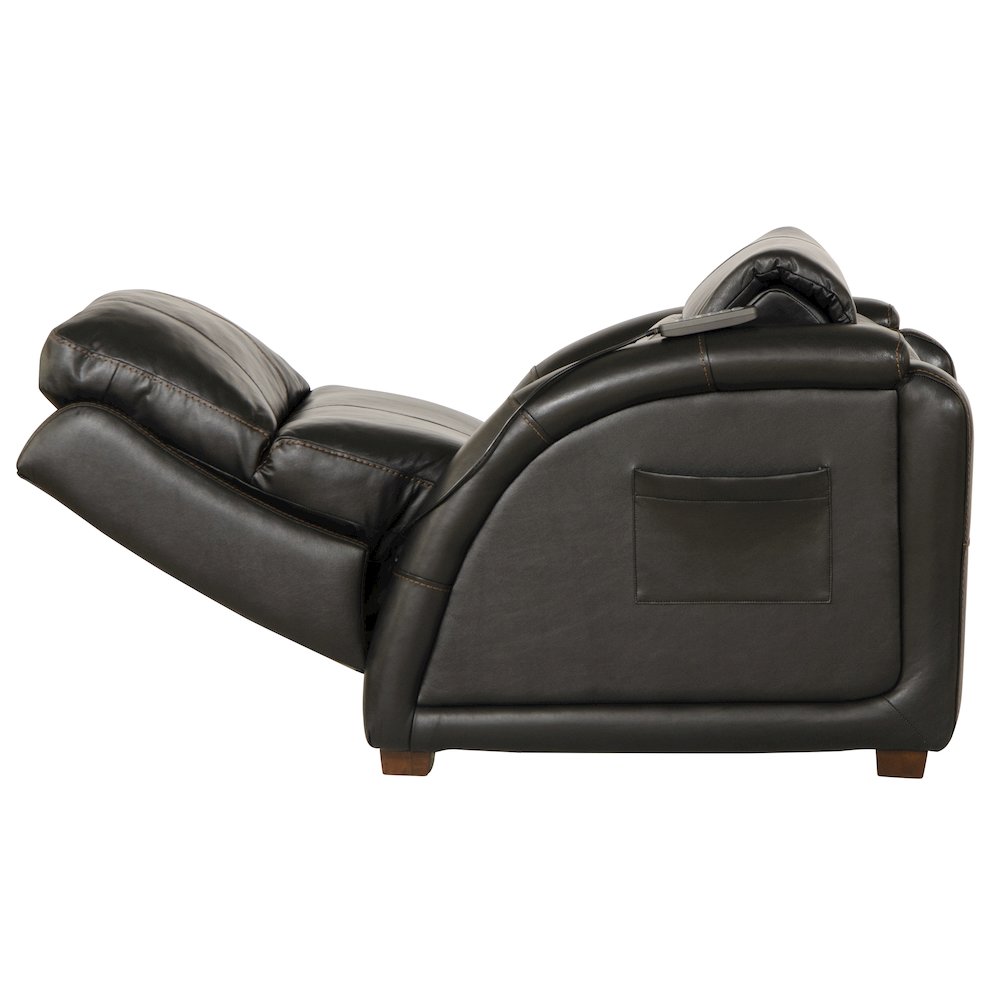 Reliever Leather Power Lay Flat Recliner with Power Adjustable Headrest. Picture 7