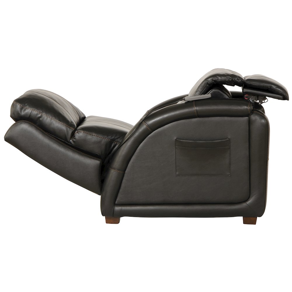 Reliever Leather Power Lay Flat Recliner with Power Adjustable Headrest. Picture 8