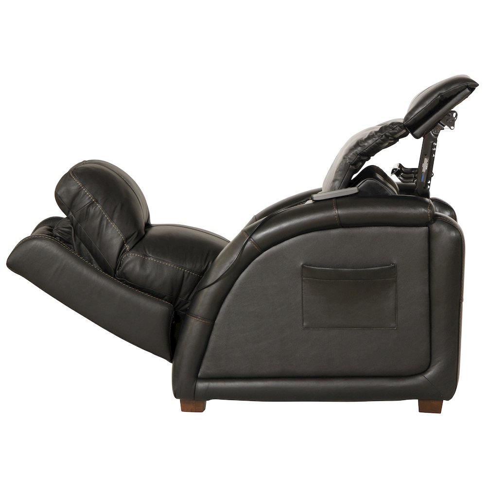 Reliever Leather Power Lay Flat Recliner with Power Adjustable Headrest. Picture 10
