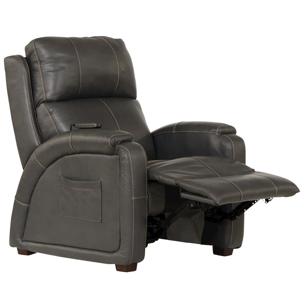 Reliever Leather Power Recliner with Power Adjustable Headrest. Picture 5