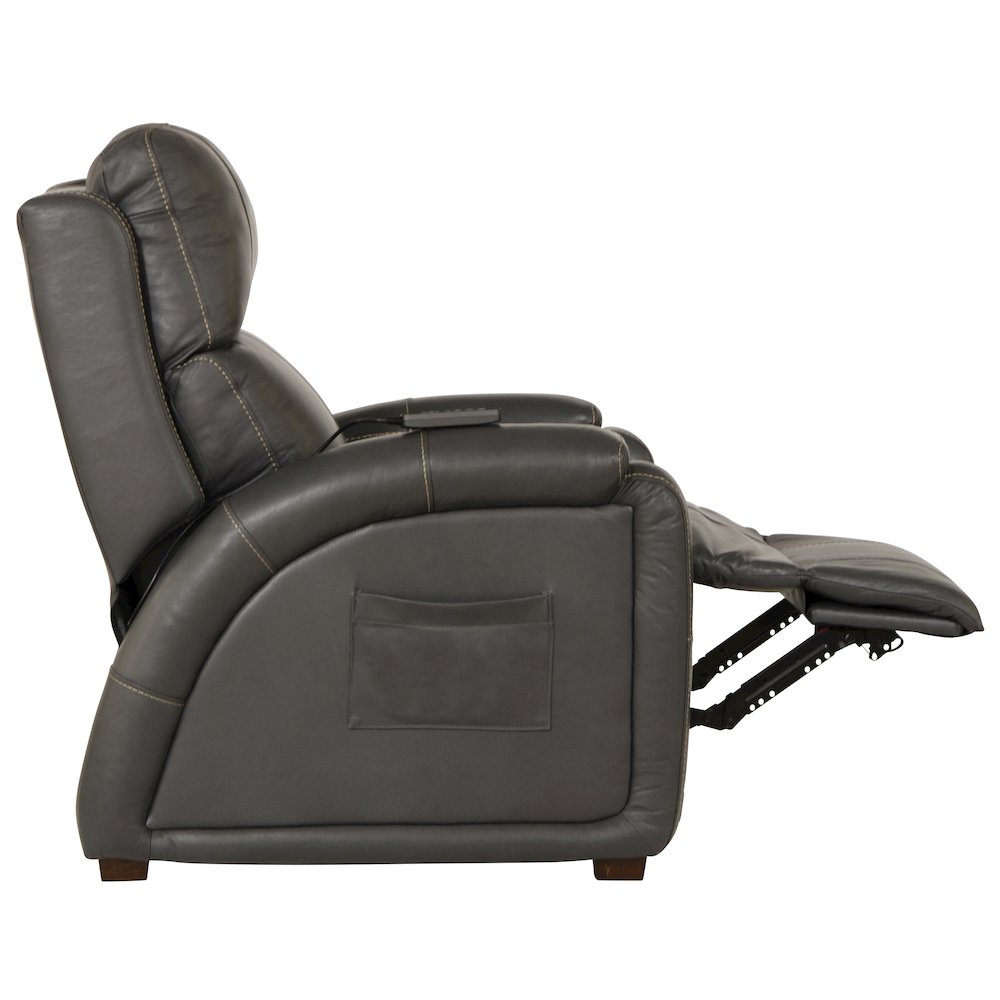 Reliever Leather Power Recliner with Power Adjustable Headrest. Picture 6