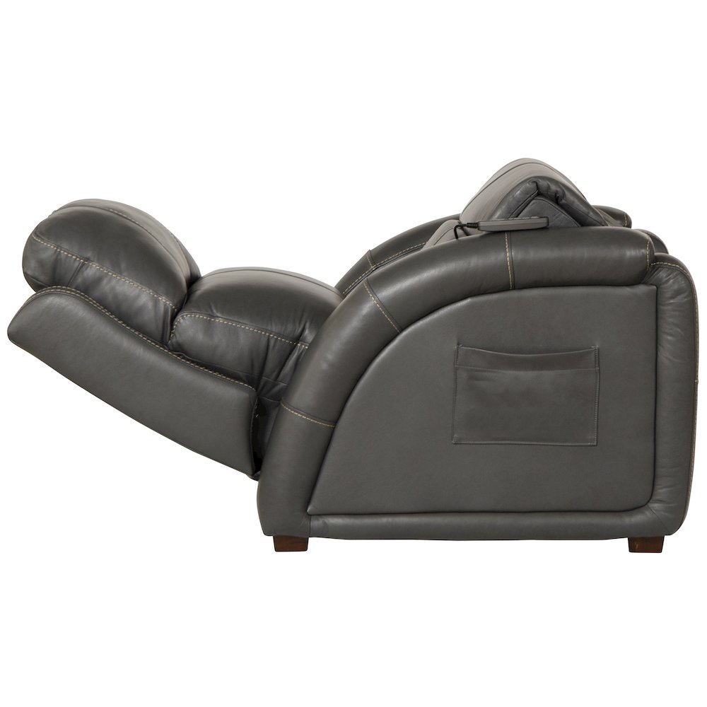 Reliever Leather Power Recliner with Power Adjustable Headrest. Picture 7
