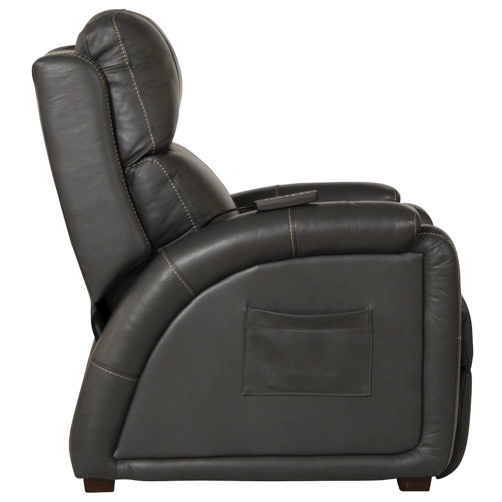 Reliever Leather Power Recliner with Power Adjustable Headrest. Picture 2
