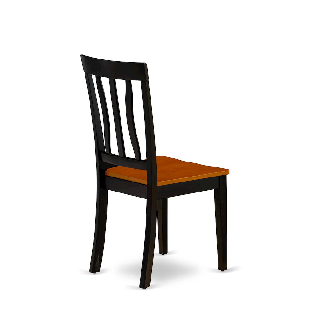 Antique Kitchen Dining Chairs - Slat Back Wooden Seat Chairs, Set of 2. Picture 5