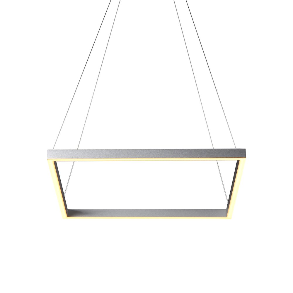 Integrated LED Pendant Light Square Height Adjustable Chandelier in Silver. Picture 8