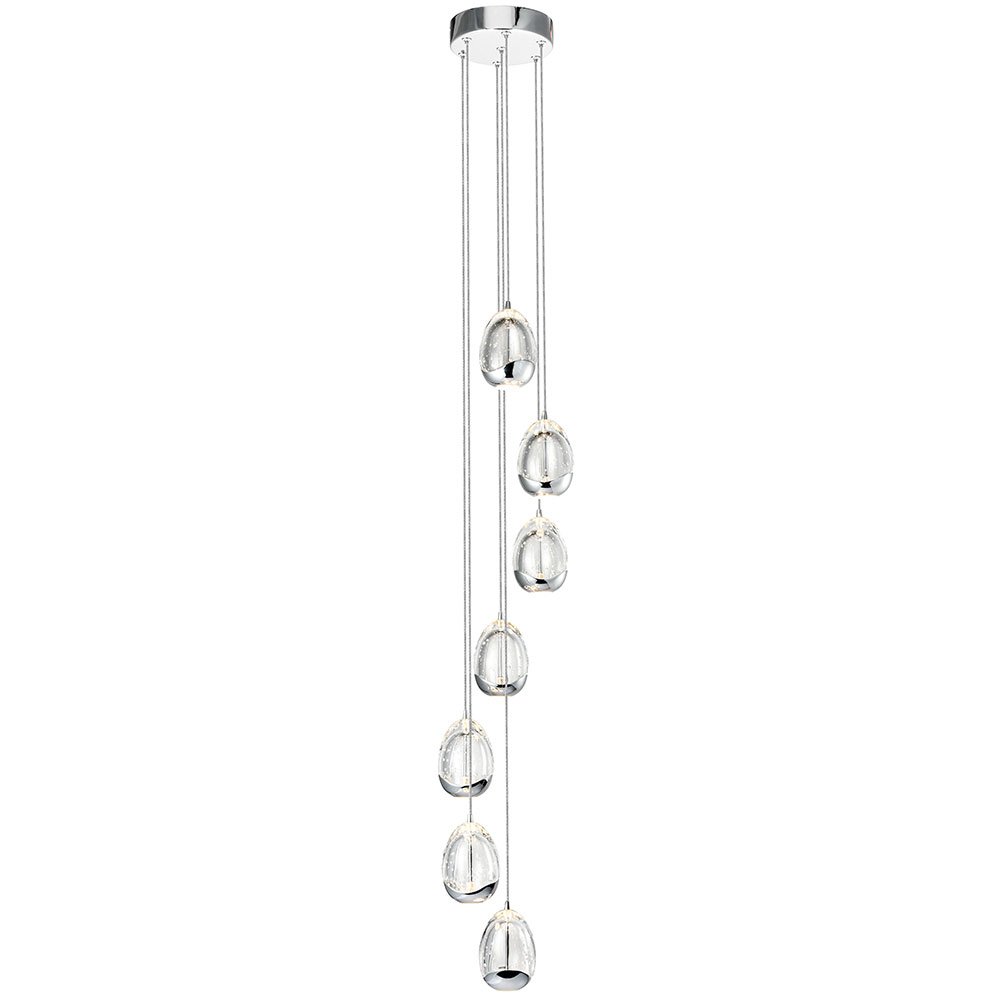 7-Light Pendant Lighting Height Adjustable Integrated LED Chandelier. Picture 6