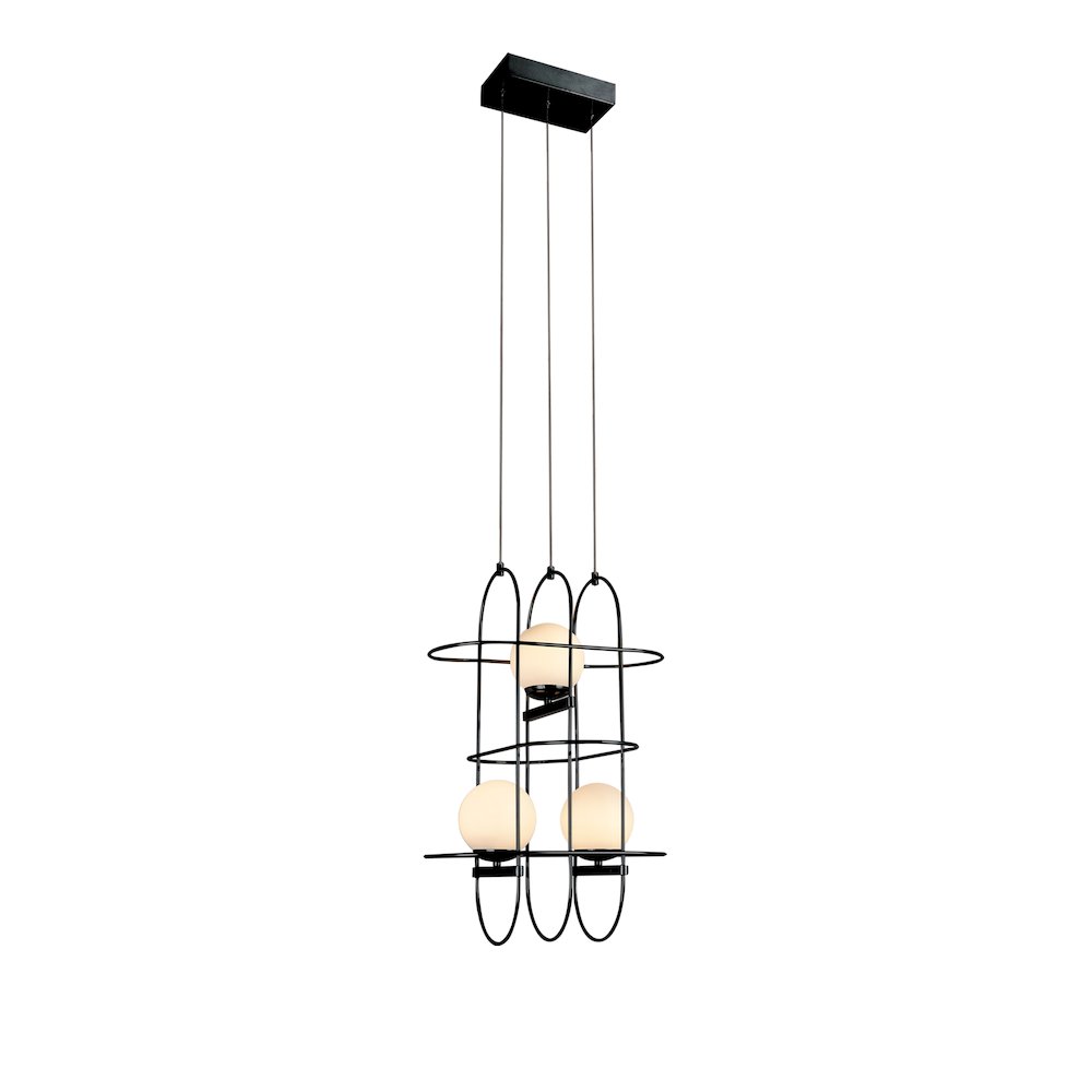 Integrated LED Height Adjustable Chandelier Wire Frame Pendant Light. Picture 7