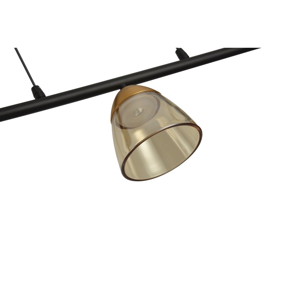 3-Light Height Adjustable Pendant Lighting Integrated LED Black Chandelier. Picture 8