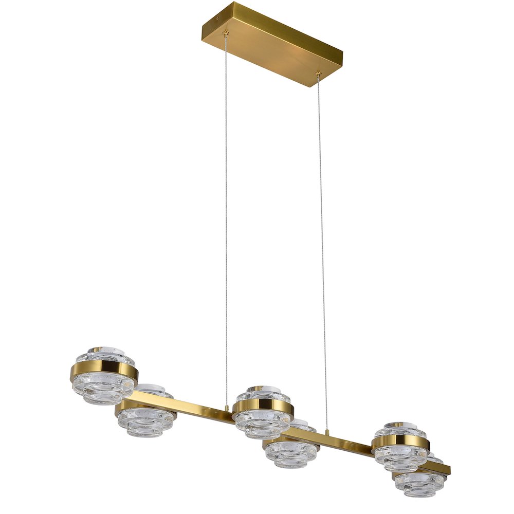 6-Light Pendant Lighting Height Adjustable Integrated LED Linear Chandelier. Picture 5