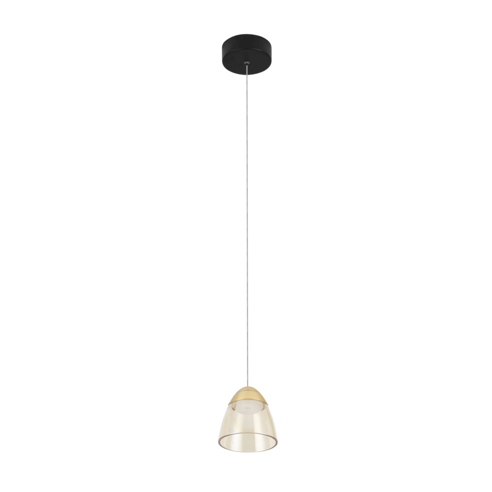 1-Light Integrated LED Black Height Adjustable Pendant Lighting. Picture 2