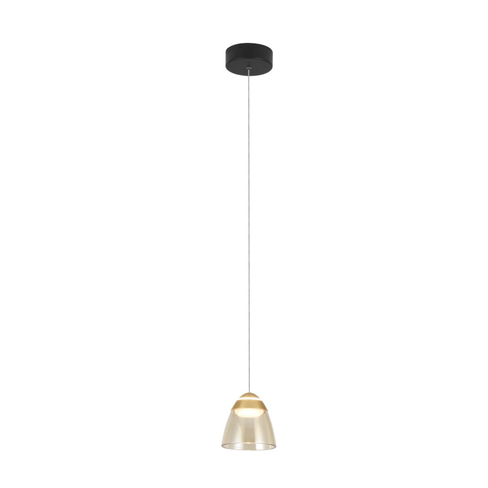 1-Light Integrated LED Black Height Adjustable Pendant Lighting. Picture 4