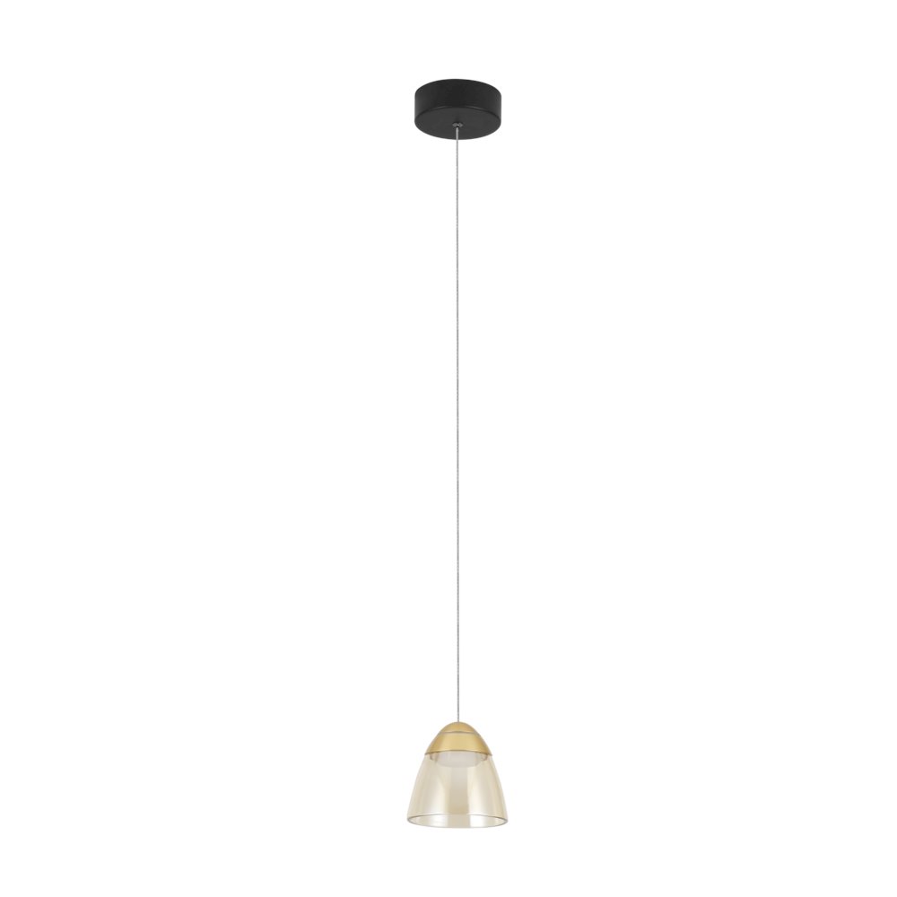 1-Light Integrated LED Black Height Adjustable Pendant Lighting. Picture 5