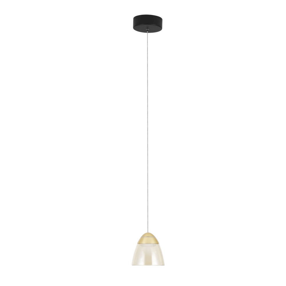 1-Light Integrated LED Black Height Adjustable Pendant Lighting. Picture 7