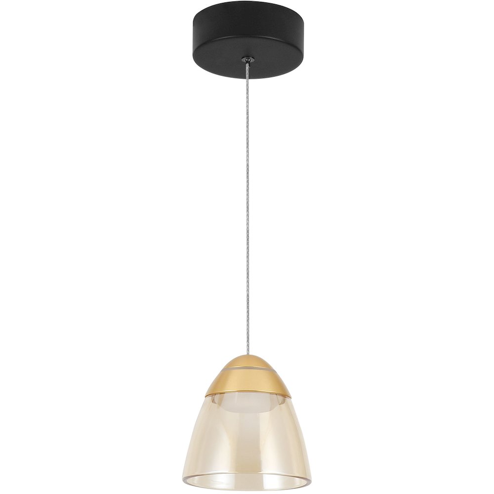 1-Light Integrated LED Black Height Adjustable Pendant Lighting. Picture 15