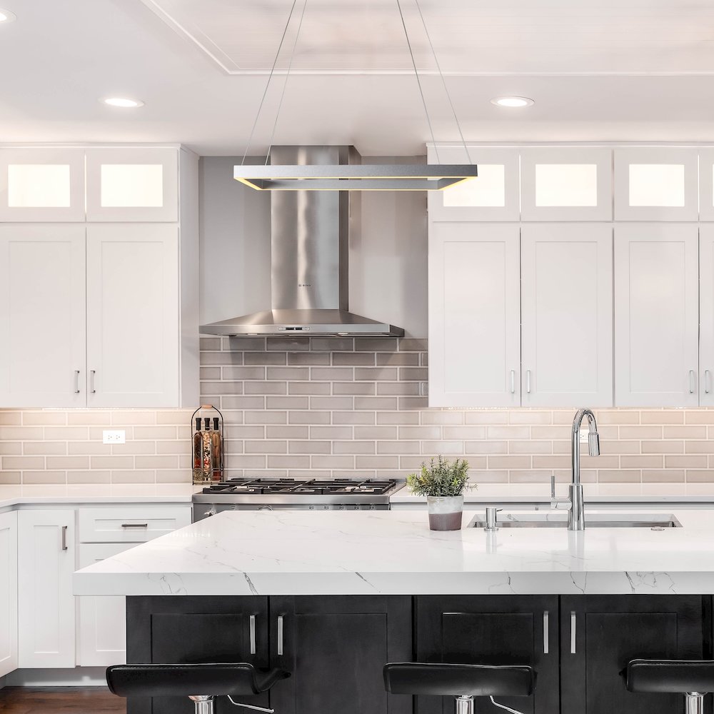 Integrated LED Pendant Light Square Height Adjustable Chandelier in Silver. Picture 7