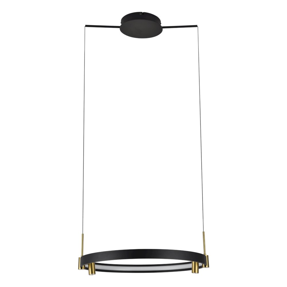 100-277V Pendant Light Height Adjustable Integrated LED Black Chandelier. Picture 1