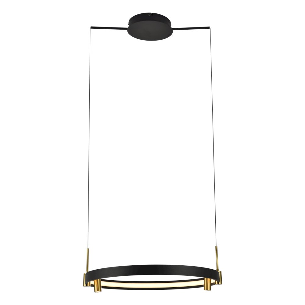 100-277V Pendant Light Height Adjustable Integrated LED Black Chandelier. Picture 2