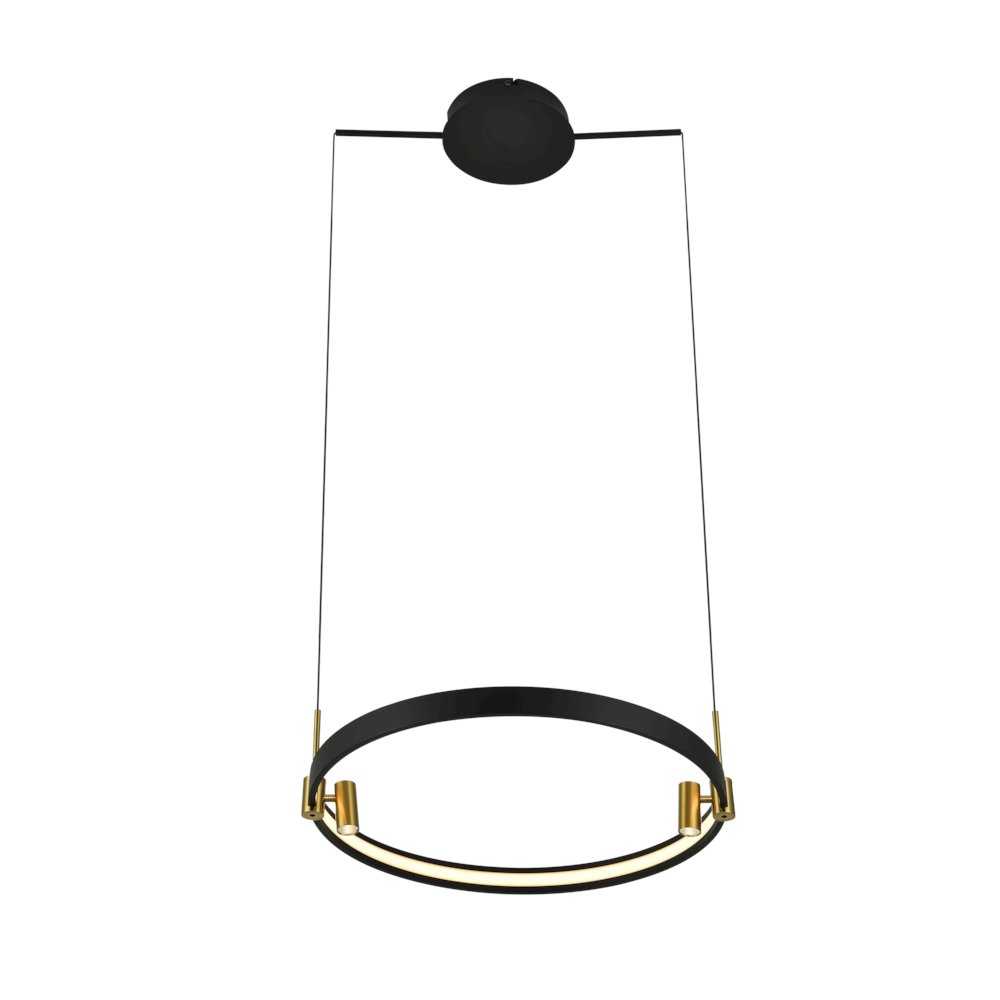 100-277V Pendant Light Height Adjustable Integrated LED Black Chandelier. Picture 4