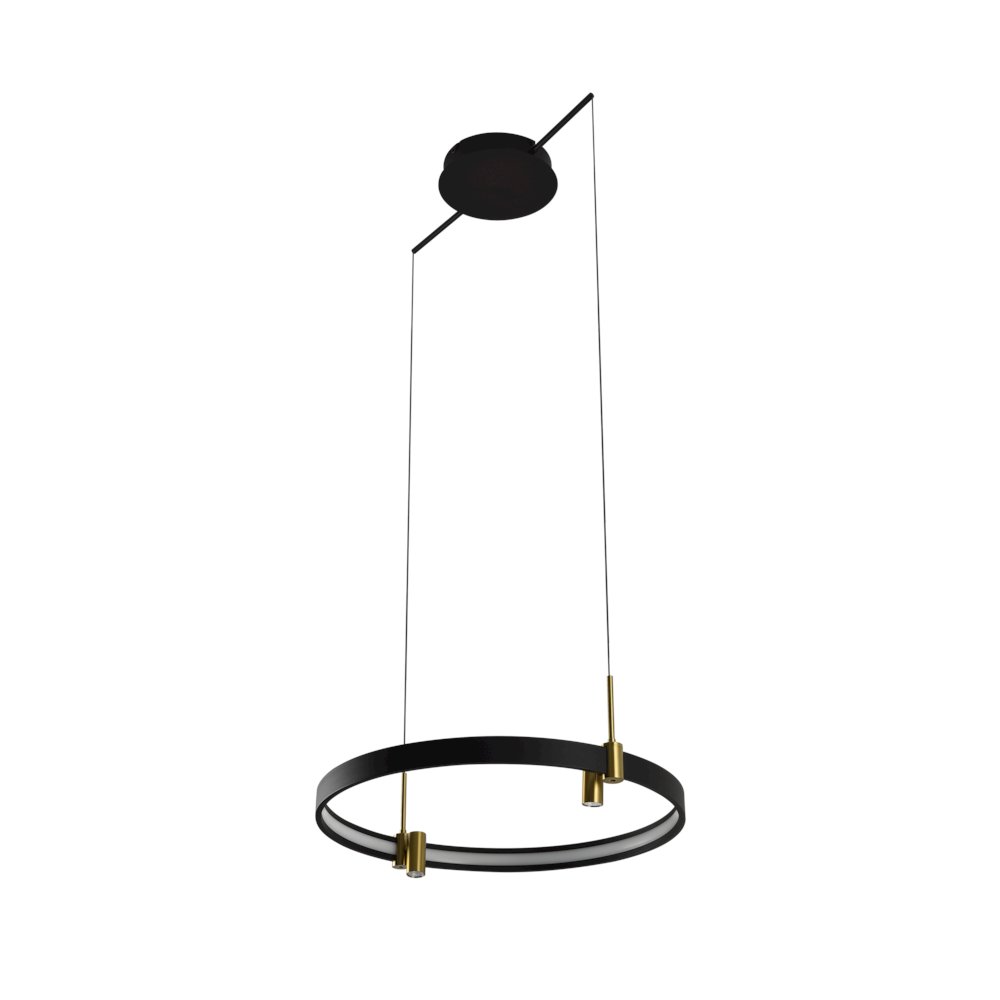 100-277V Pendant Light Height Adjustable Integrated LED Black Chandelier. Picture 6