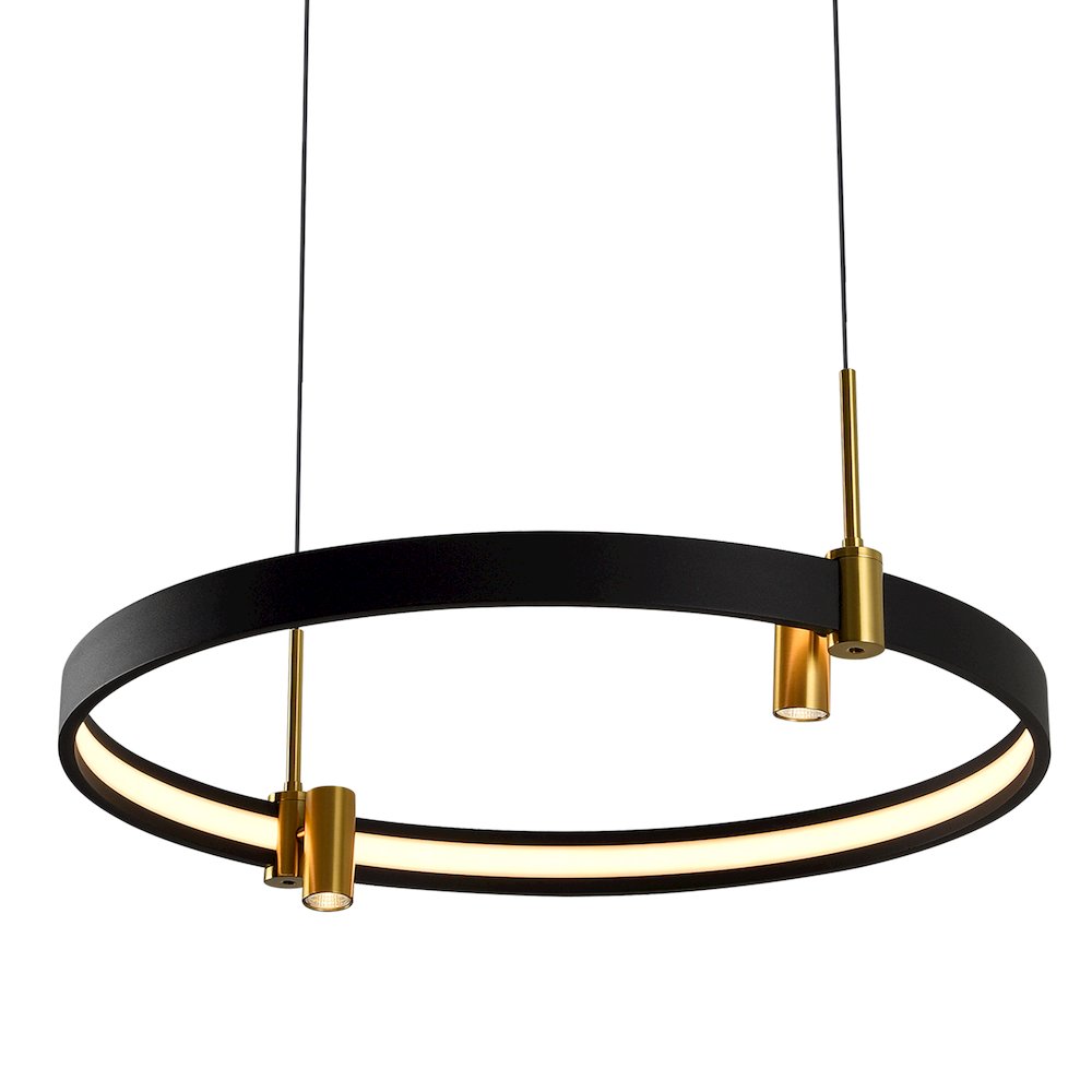100-277V Pendant Light Height Adjustable Integrated LED Black Chandelier. Picture 11