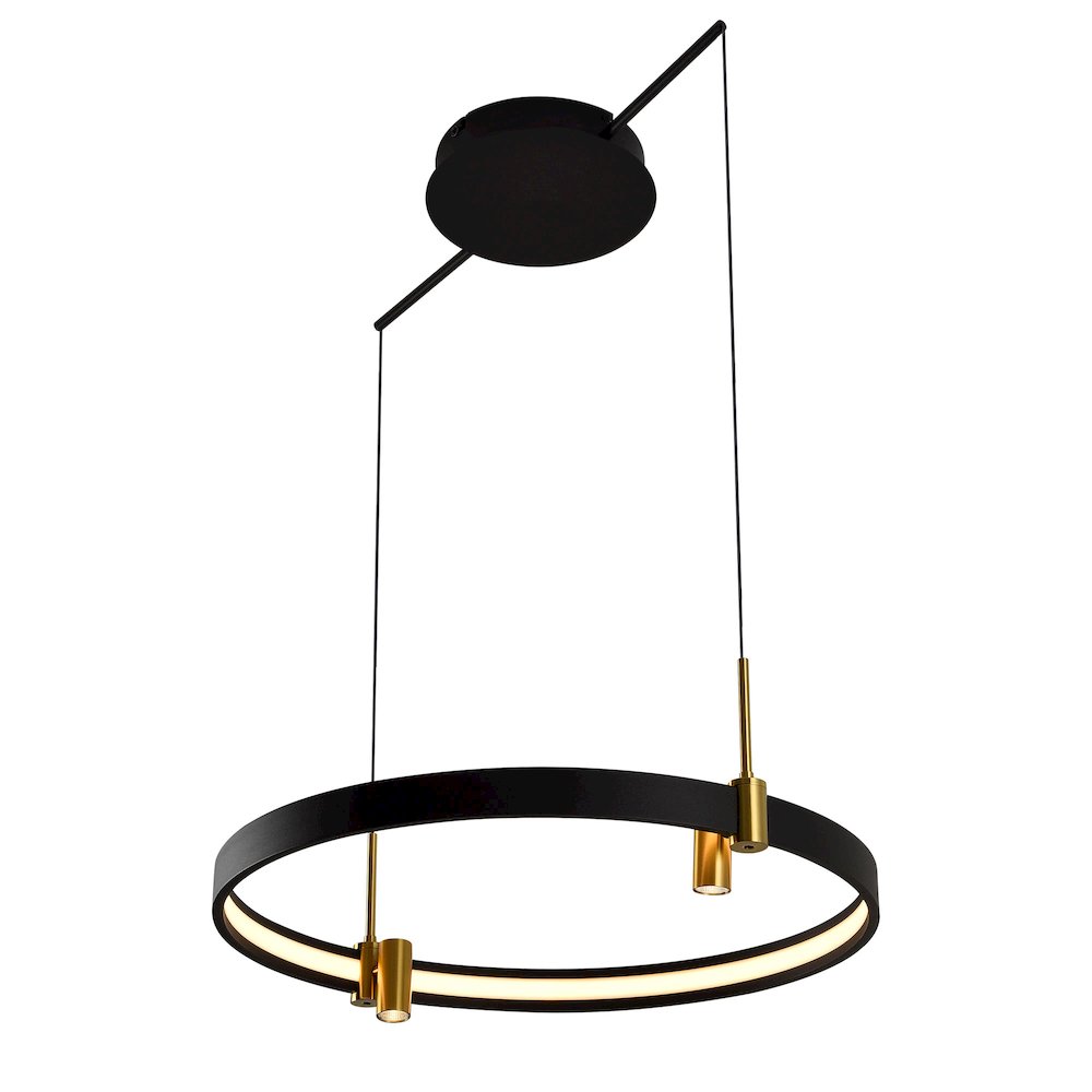 100-277V Pendant Light Height Adjustable Integrated LED Black Chandelier. Picture 15