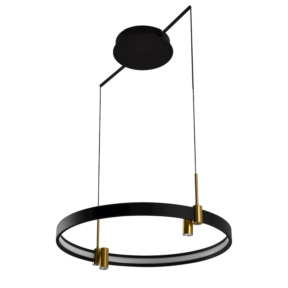 100-277V Pendant Light Height Adjustable Integrated LED Black Chandelier. Picture 16