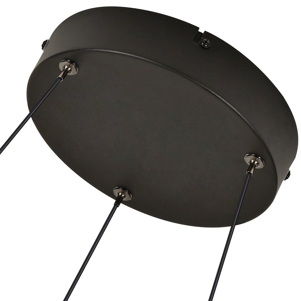 6-Light Pendant Lighting Height Adjustable Integrated LED Black Chandelier. Picture 13