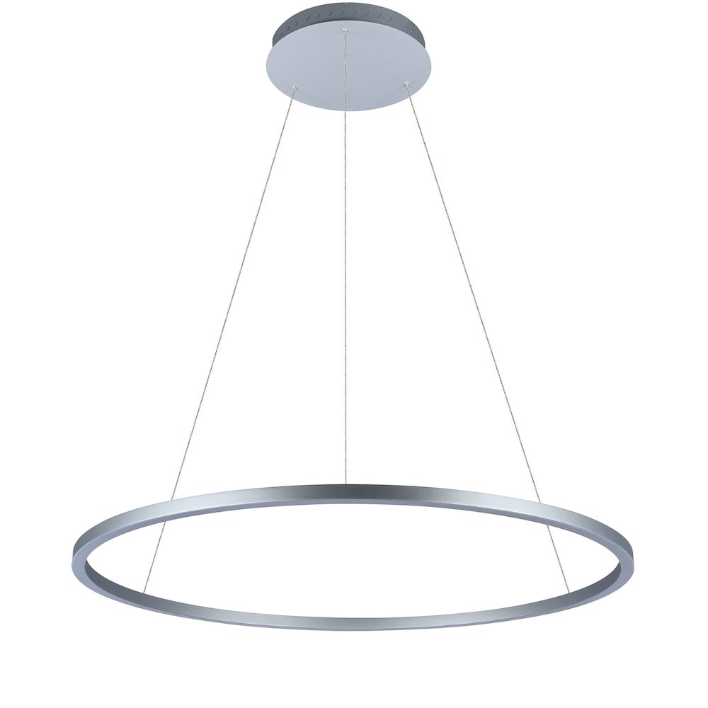 Integrated LED Chandelier Height Adjustable Circular Pendant Light in Silver. Picture 6