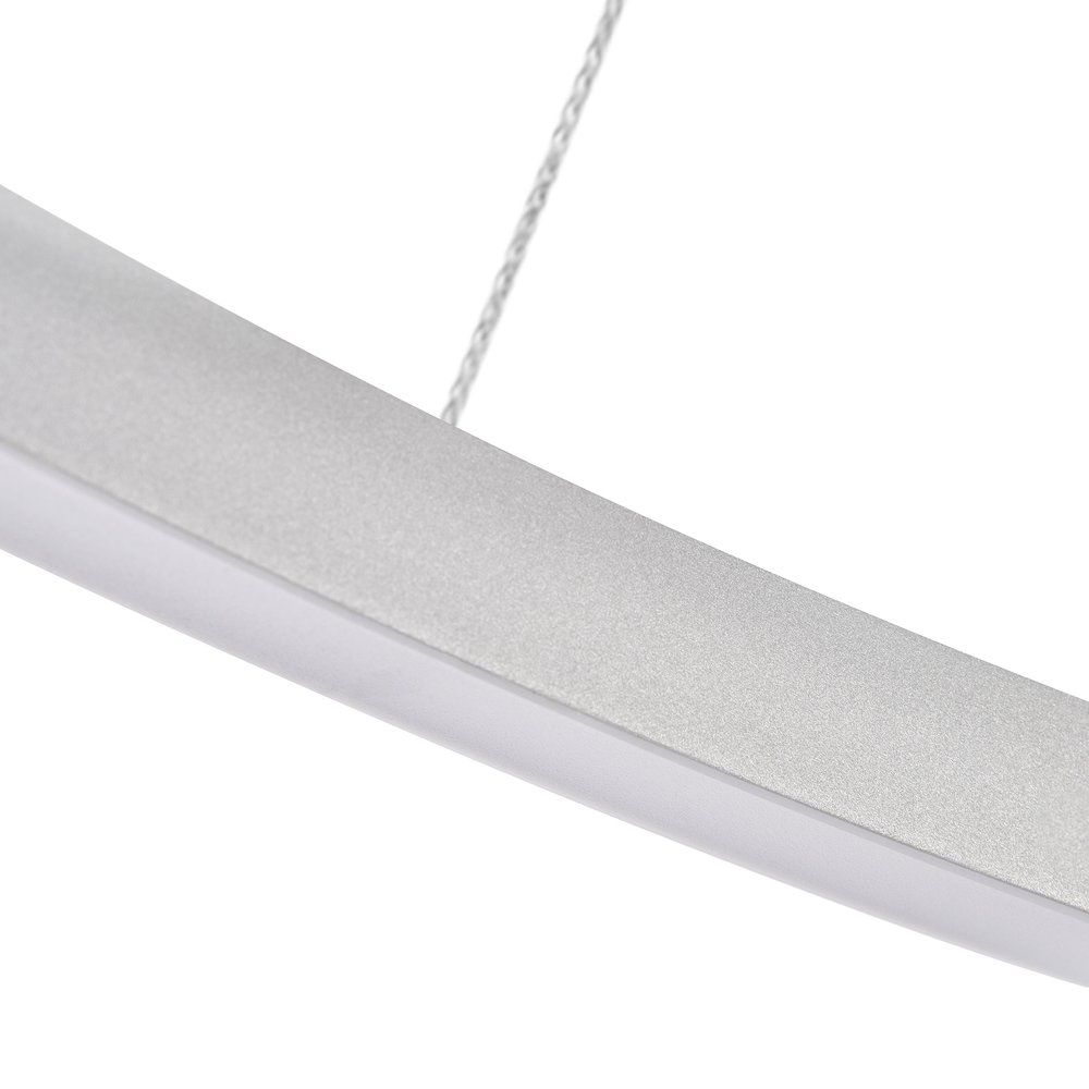 Integrated LED Chandelier Height Adjustable Circular Pendant Light in Silver. Picture 9