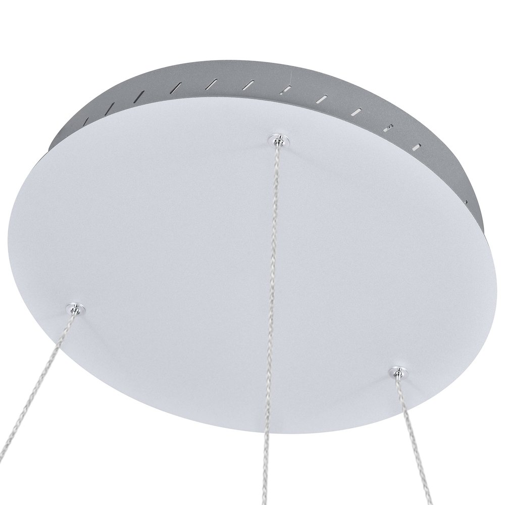 Integrated LED Chandelier Height Adjustable Circular Pendant Light in Silver. Picture 10