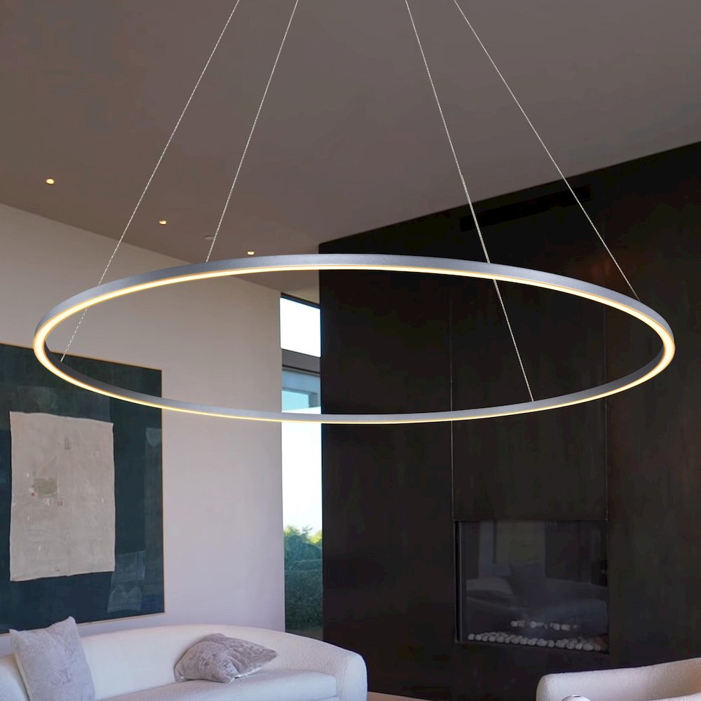 Integrated LED Chandelier Height Adjustable Circular Pendant. Picture 2