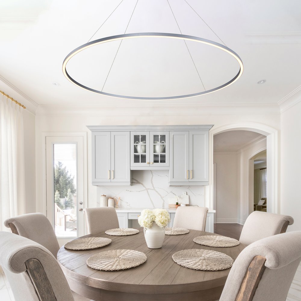 Integrated LED Chandelier Height Adjustable Circular Pendant. Picture 5